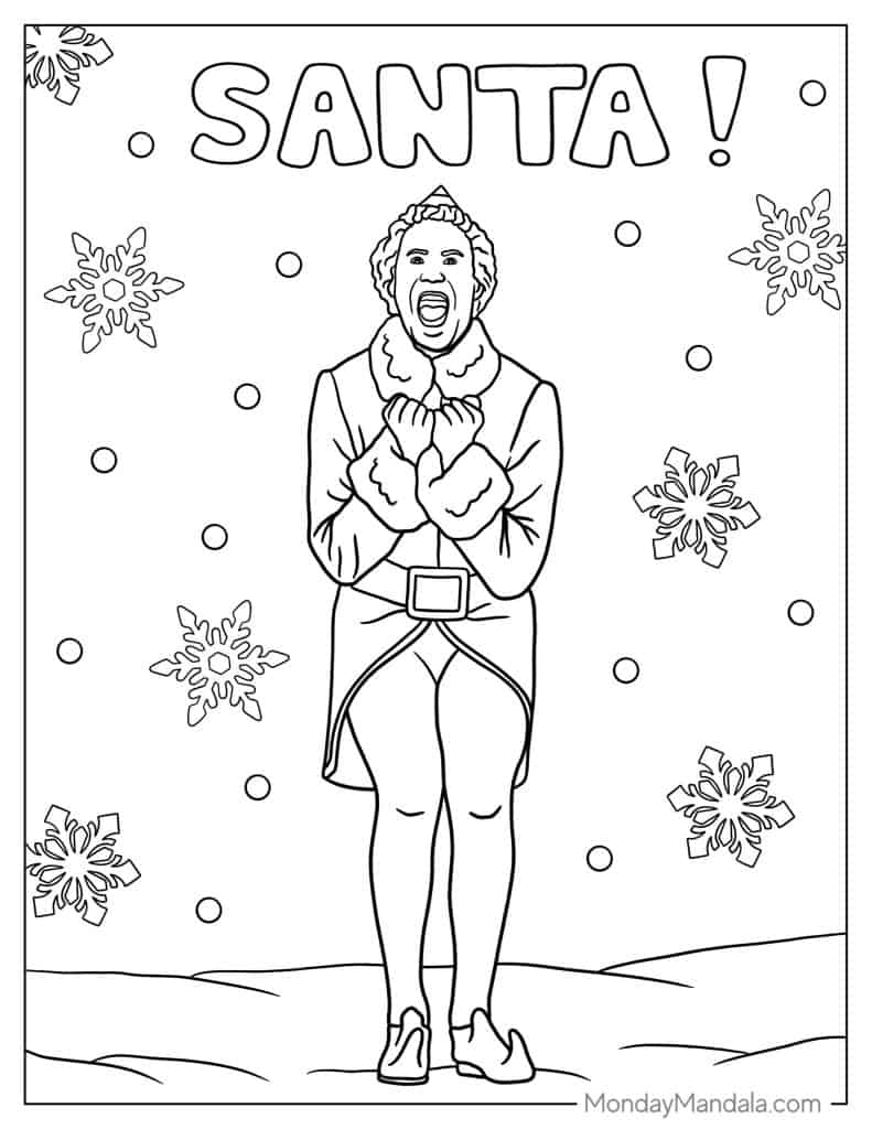 Elf coloring pages free pdf printables