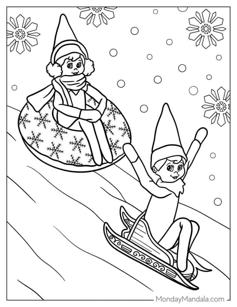 Elf on the shelf coloring pages free pdf printables