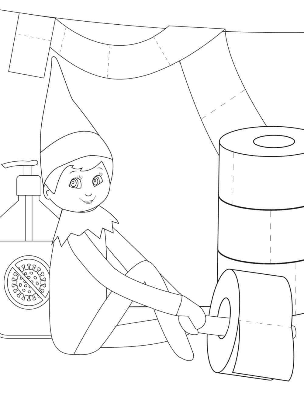 Printable elf on the shelf coloring pages