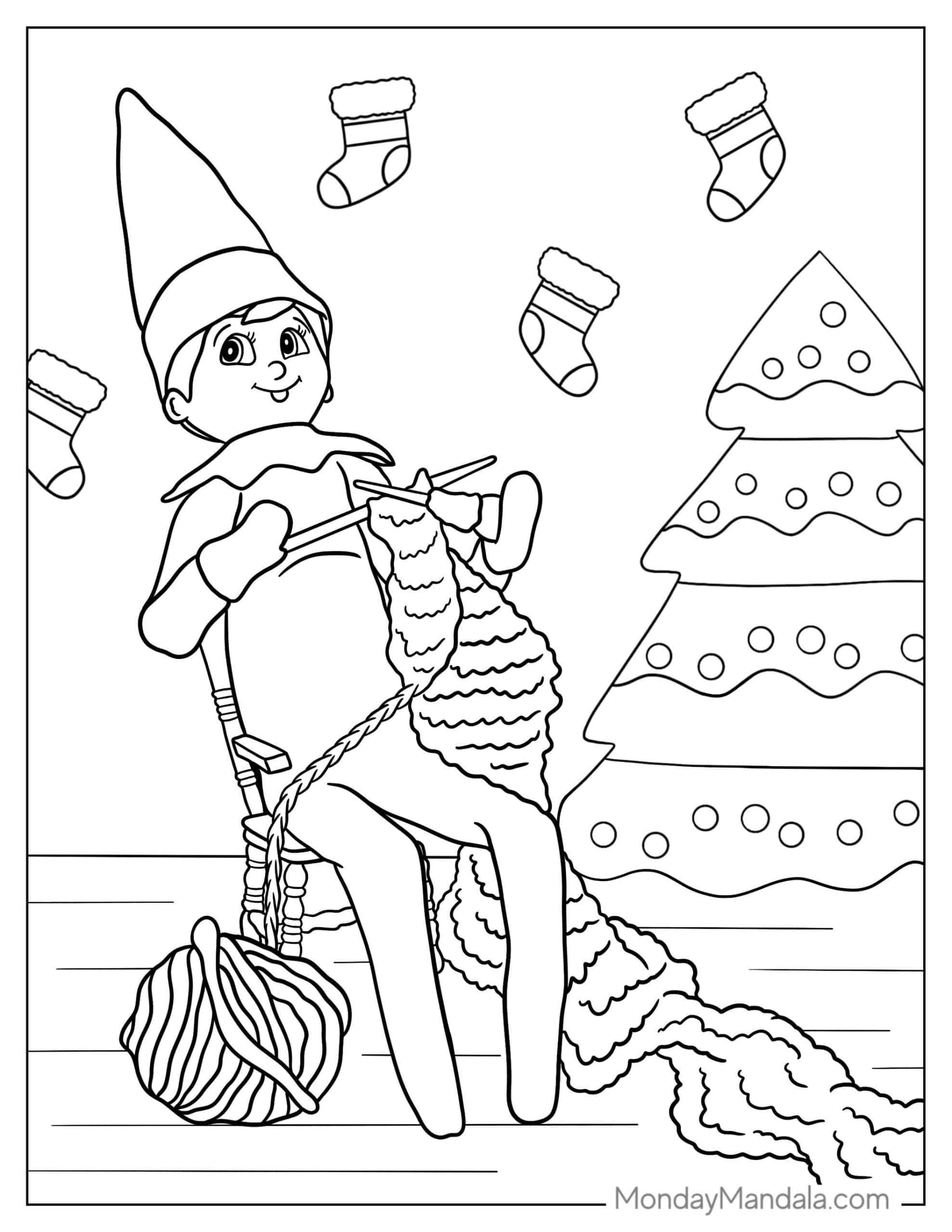 Elf on the shelf coloring pag free pdf printabl coloring pag christmas coloring pag elf on the shelf