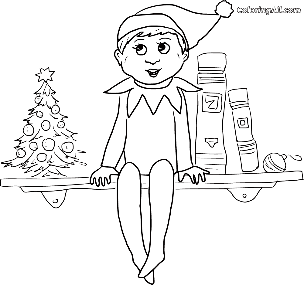 Elf on the shelf coloring pages