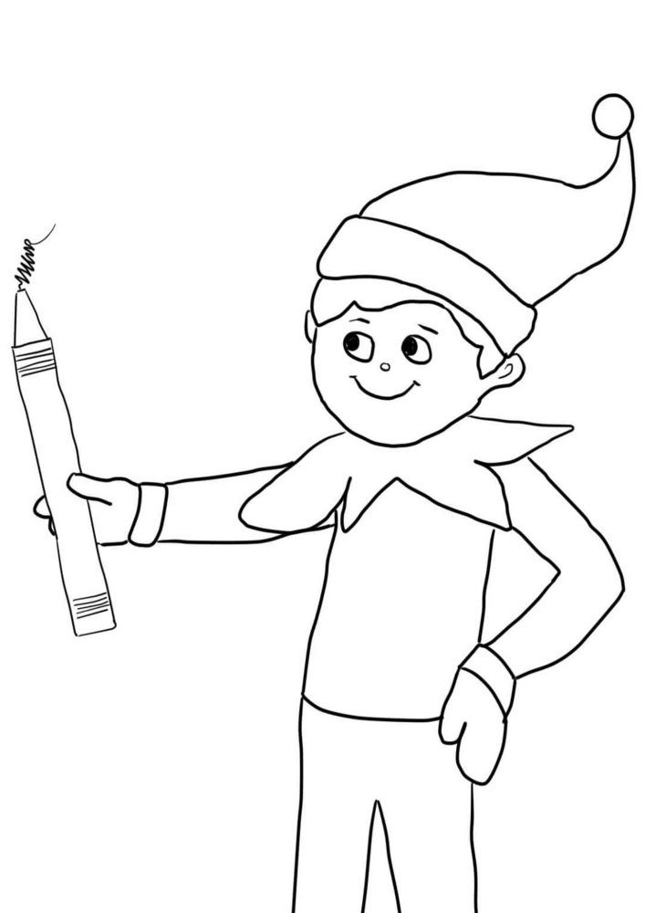 Free printable elf on the shelf coloring pages