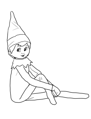 Elf on the shelf coloring page free printable coloring pages