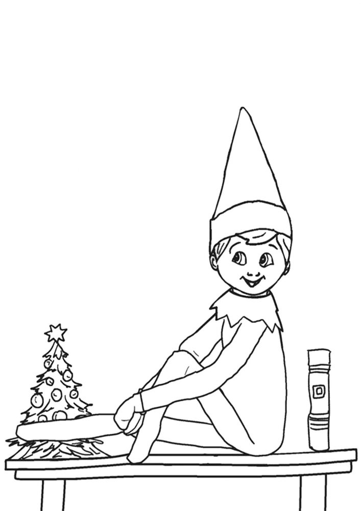 Free printable elf on the shelf coloring pages