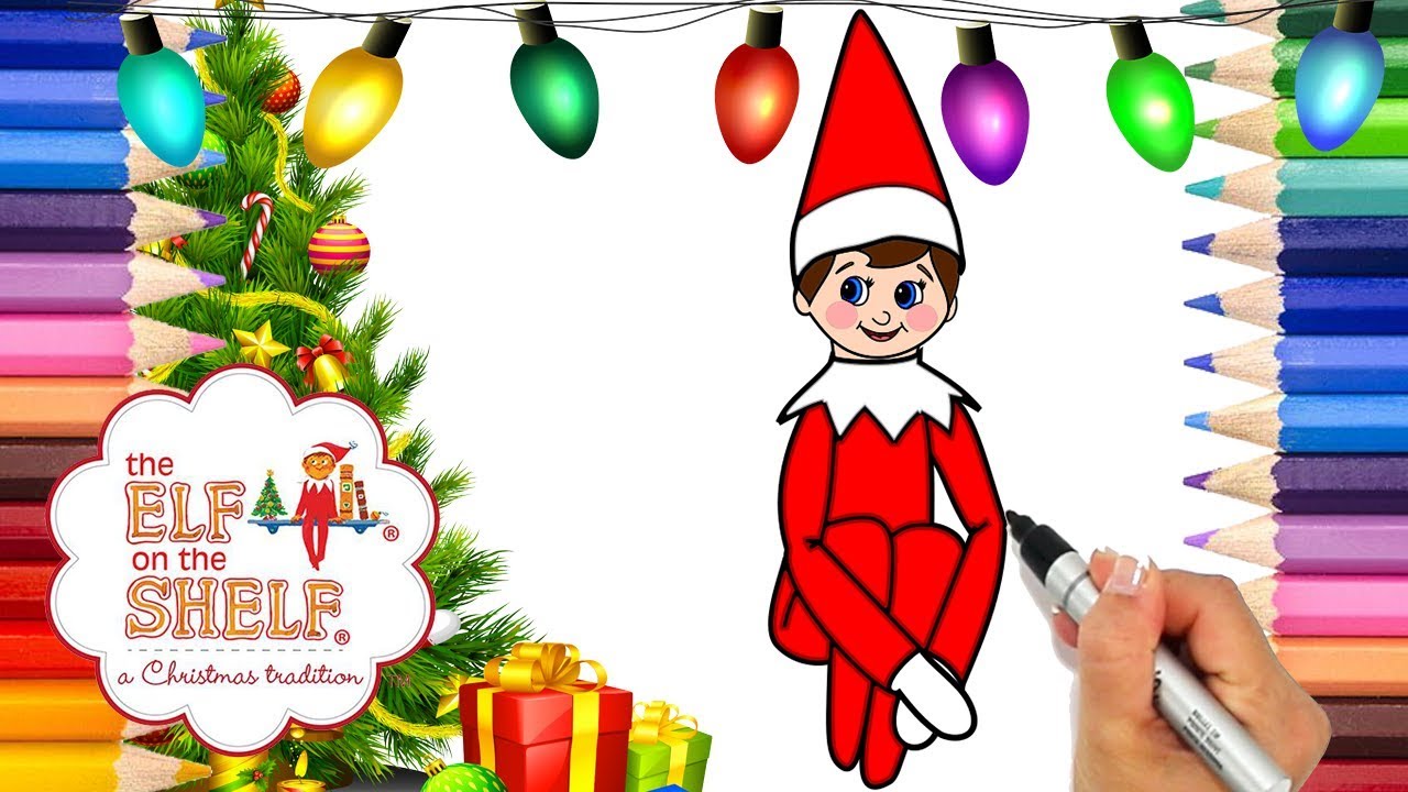 Coloring elf on the shelf printable coloring page elf on the shelf coloring book how to draw elf