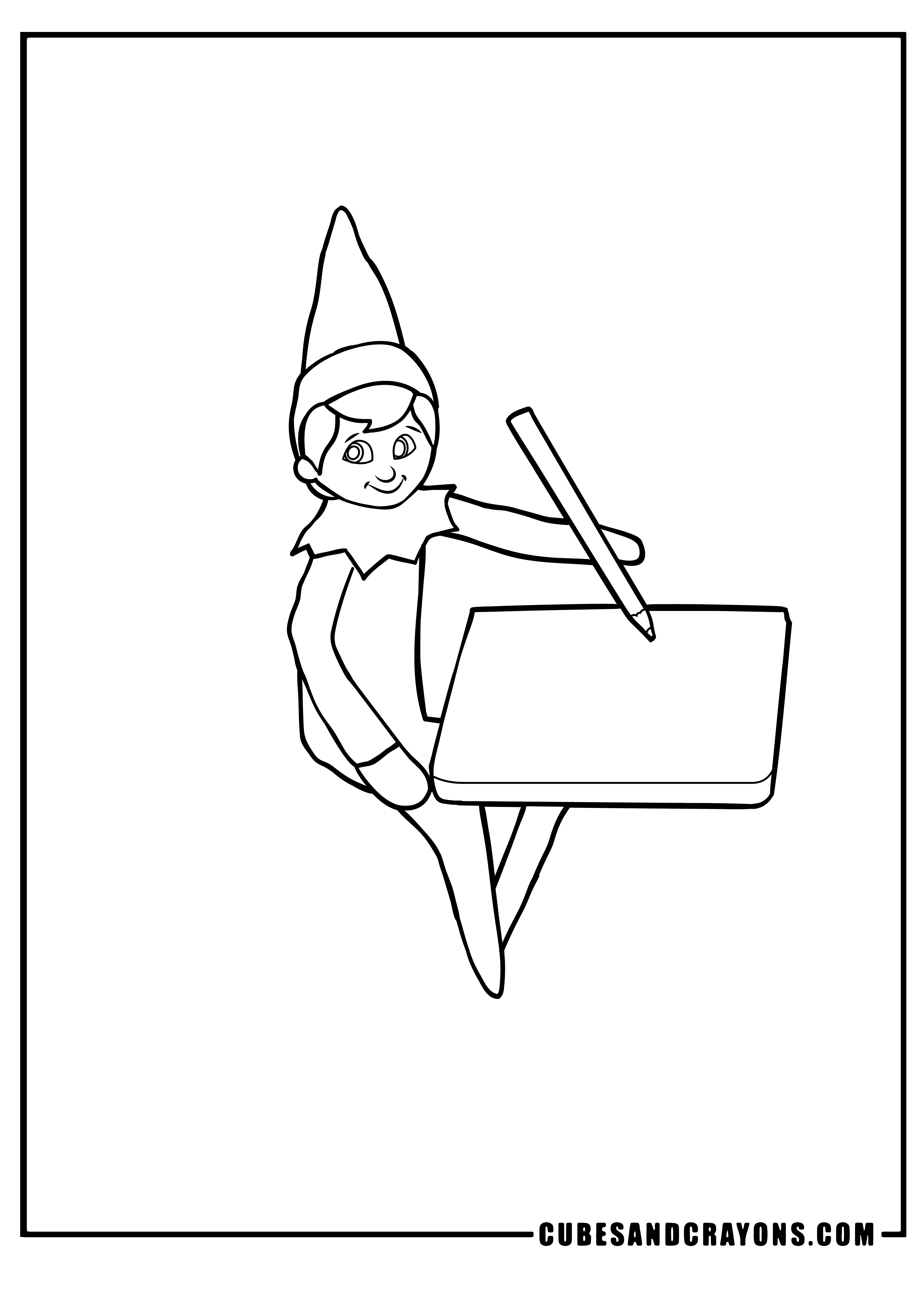 Drawing elf on the shelf worksheet