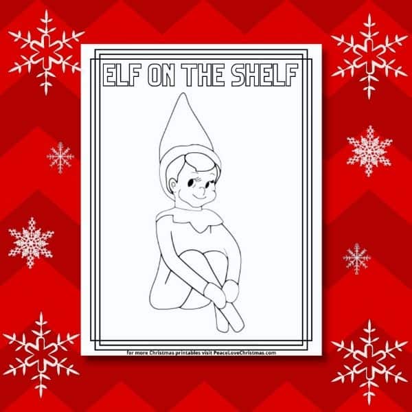 Elf on the shelf coloring page