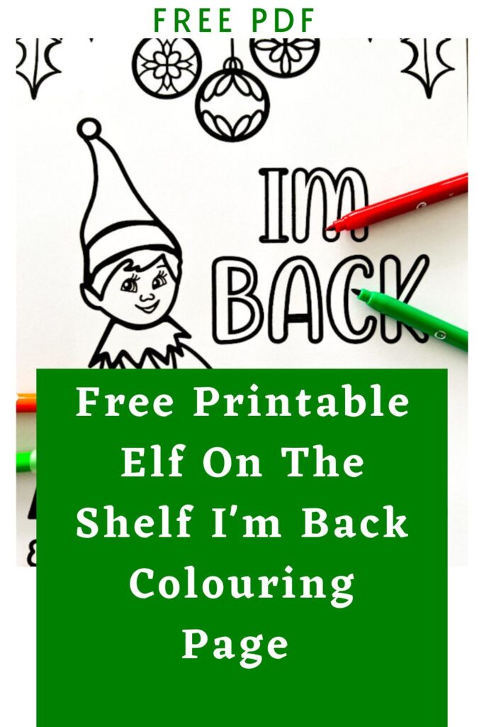 Elf on the shelf im back colouring page