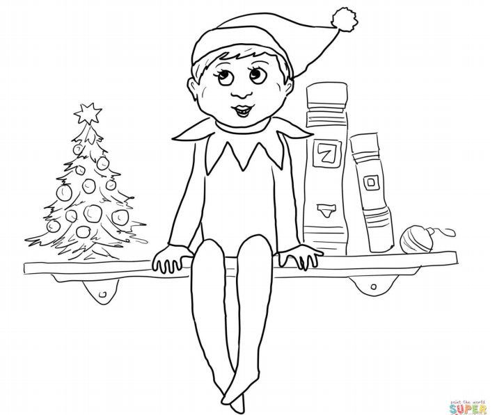 Elf on the shelf coloring pages