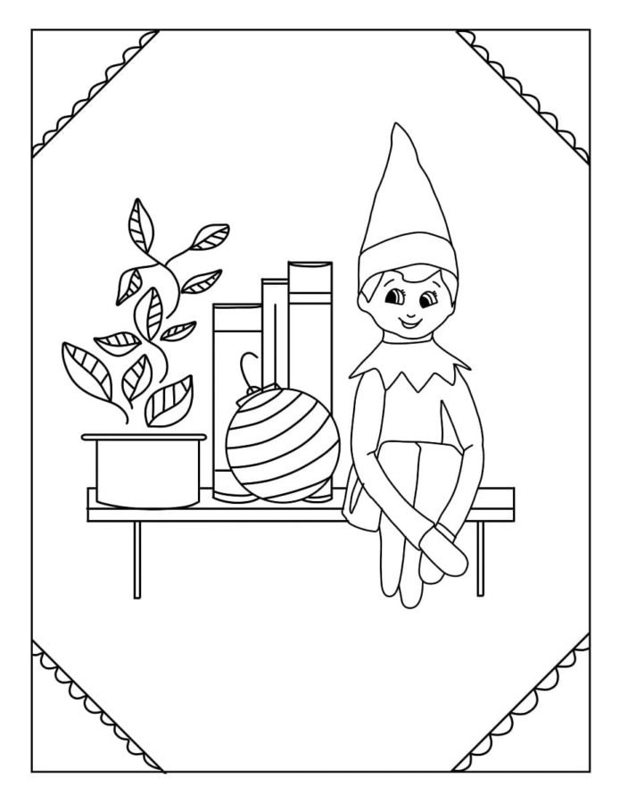 Elf on the shelf coloring pages printable for free download