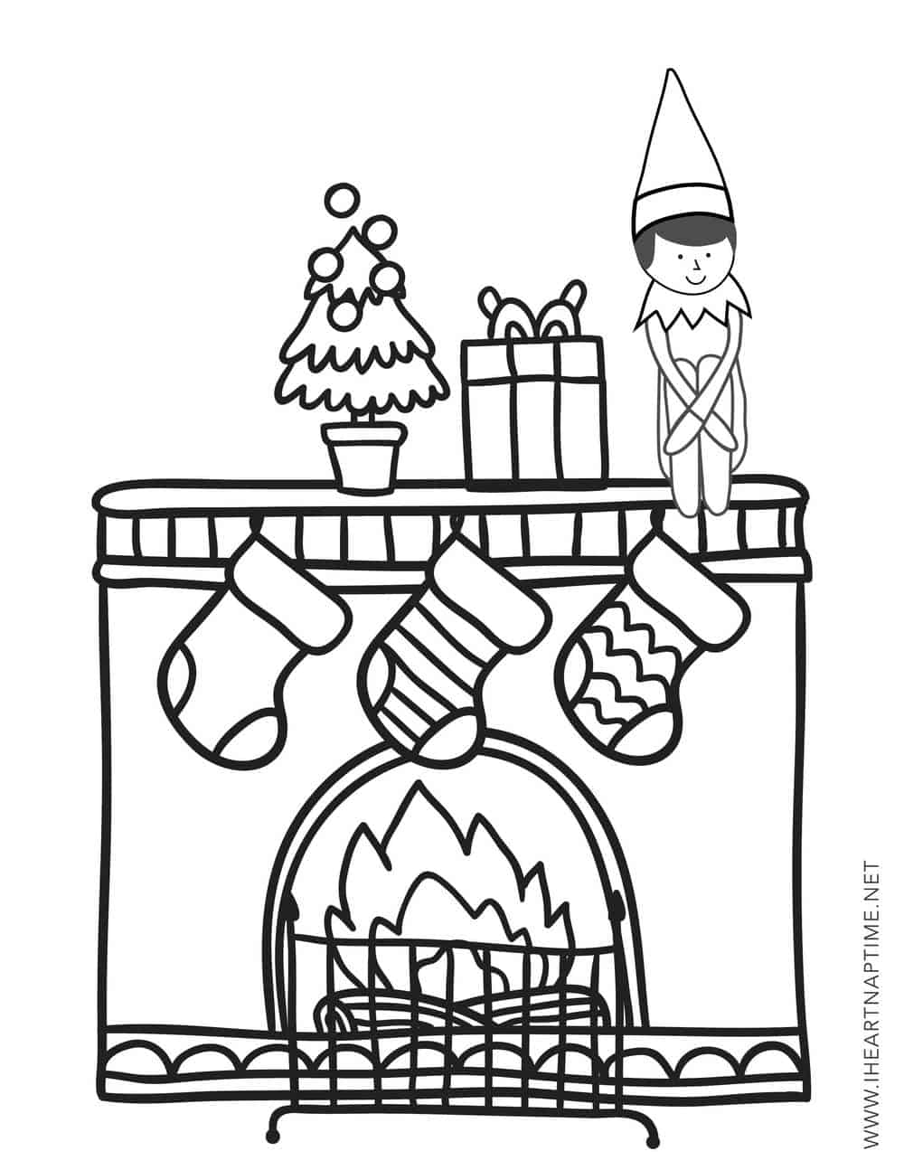 Free elf on the shelf coloring pages