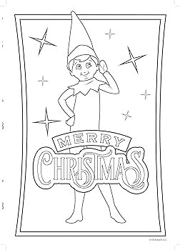 Elf on the shelf jumbo colouring book activity book elf colouring book elf gifts and presents for kids christmas elf on the shelf accessories elf merchandise buy