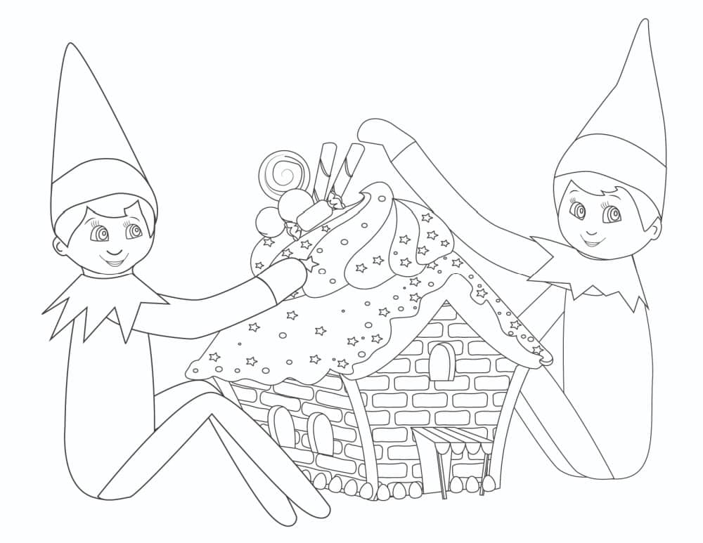 Printable elf on the shelf coloring pages