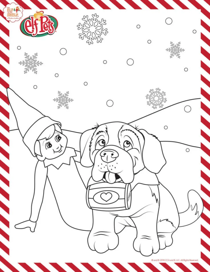 Elf pets coloring pages to print