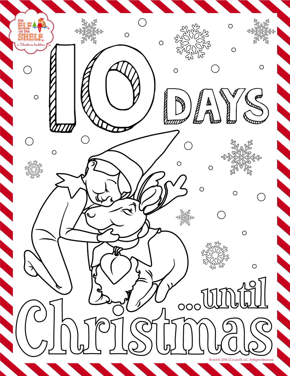 Elfontheshelf on x only days left before the big day print out the full set of free coloring pages to countdown httpstcovpibioie httpstcoxxamztz x