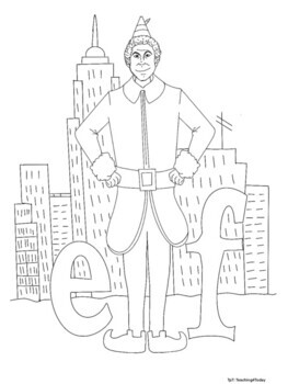 Elf the movie will ferrell colouring page by teachingtoday tpt