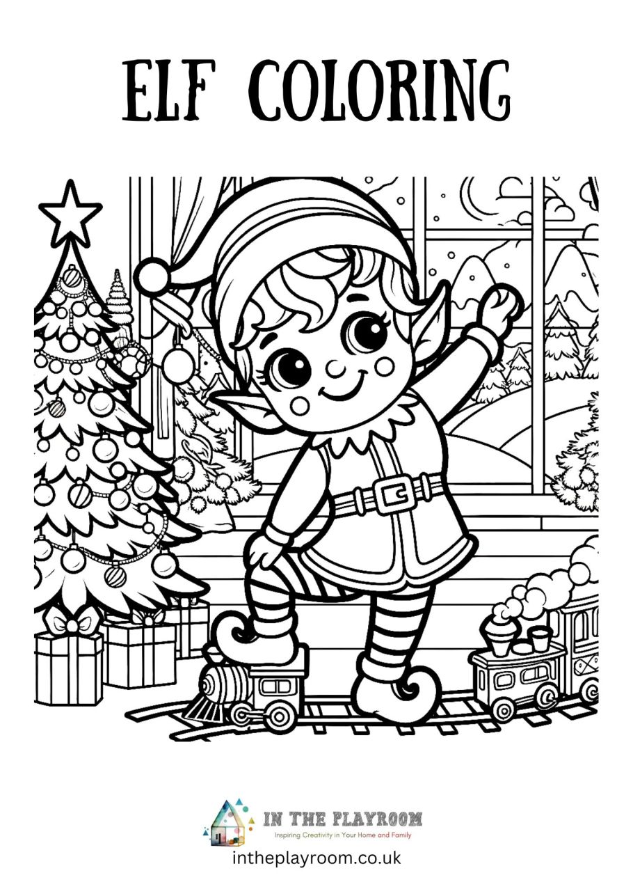 Free printable elf loring pages for kids