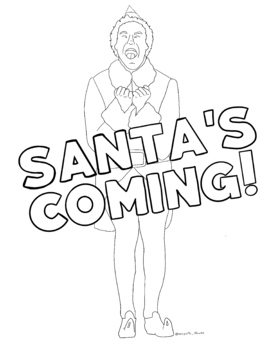 Elf the movie coloring sheet by potts of drama tpt