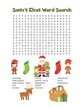 Santas elvesâ word search â holiday fun full color version tpt