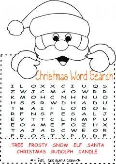 Printables easy christmas word search for kids