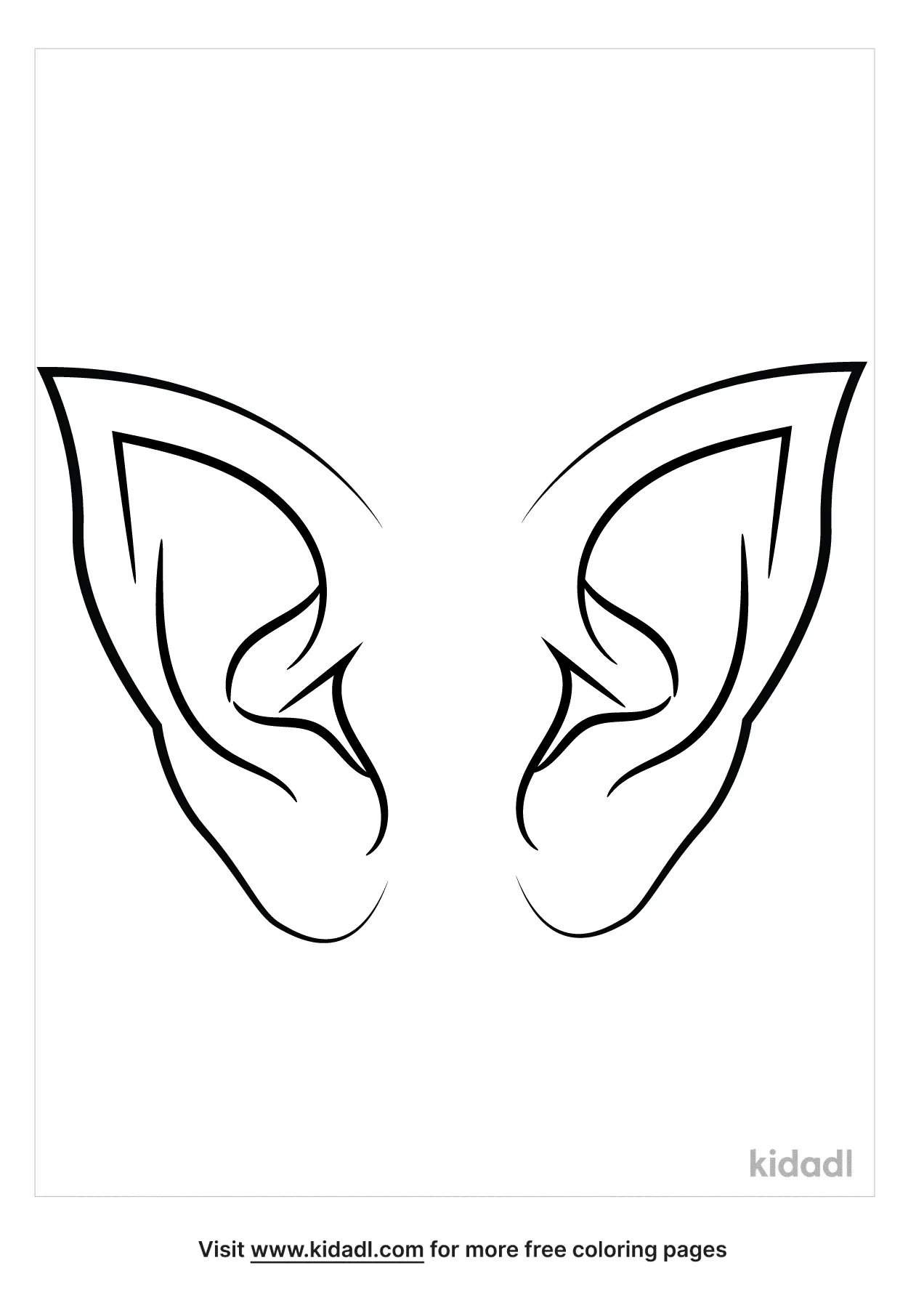 Free elf ear coloring page coloring page printables