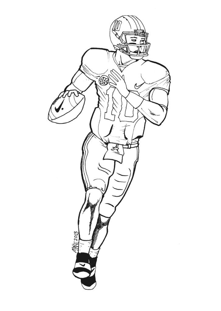 American football colouring pages