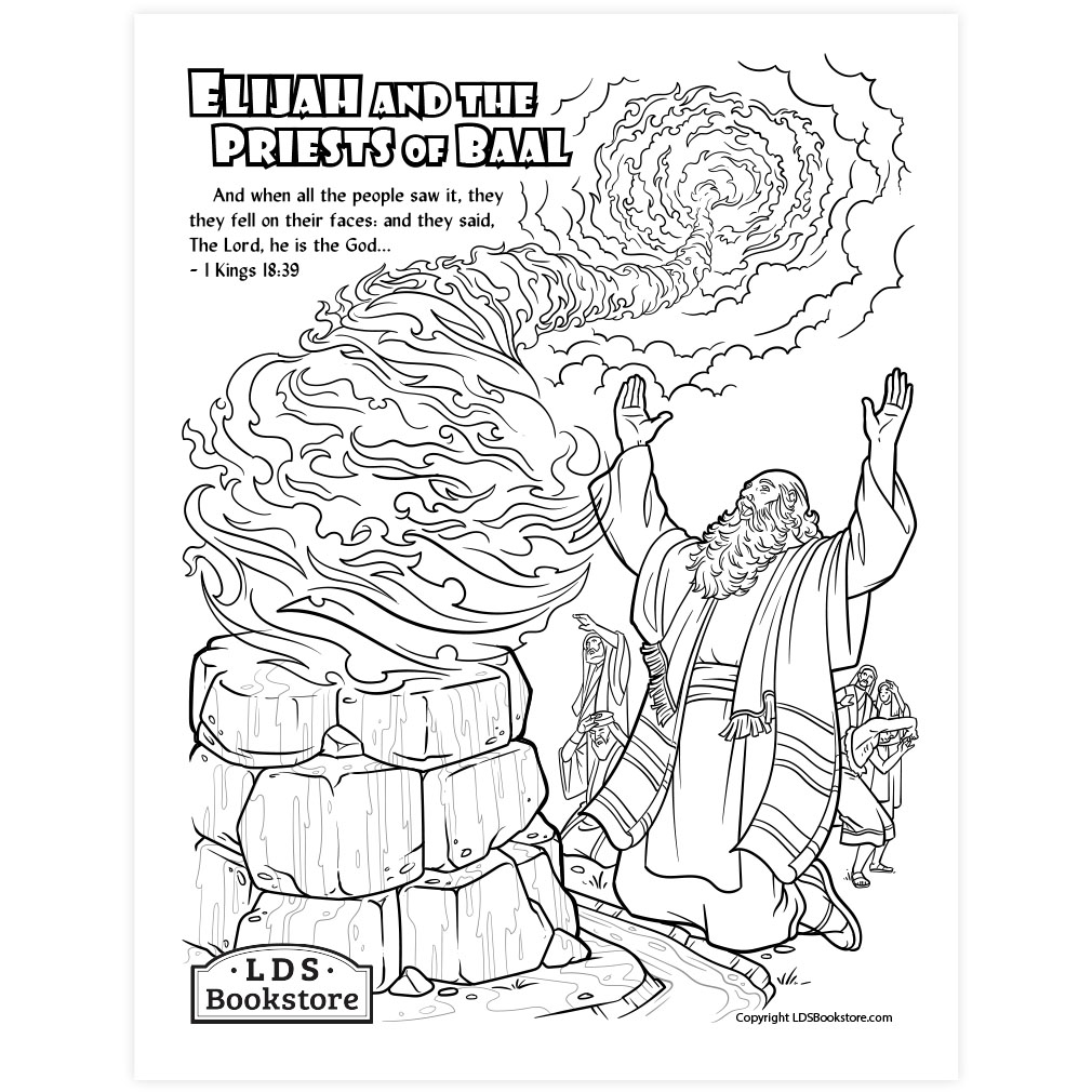 Elijah and the priests of baal coloring page