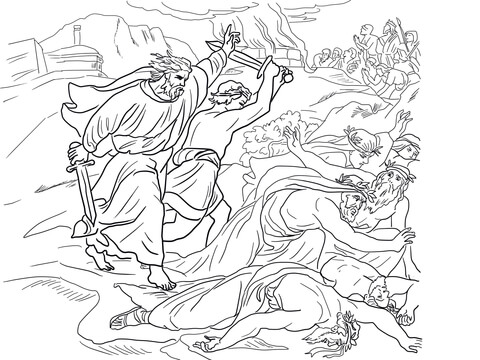 Elijah defeats the prophets of baal coloring page free printable coloring pages