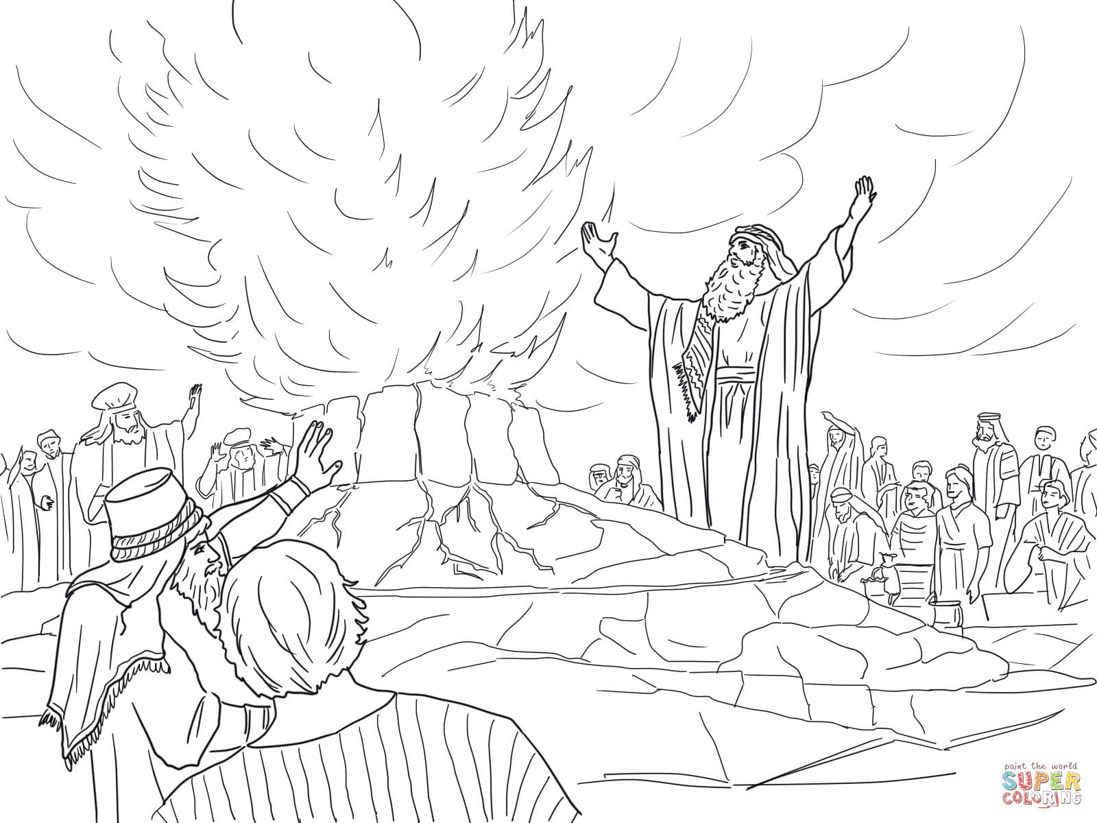 Elijah called down fire from heaven coloring page free printable coloring pages