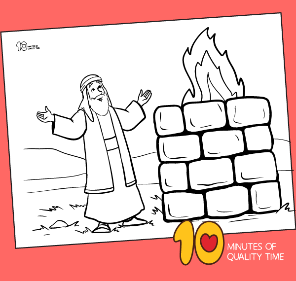 Elijah and the prophets of baal coloring page â minutes of quality time