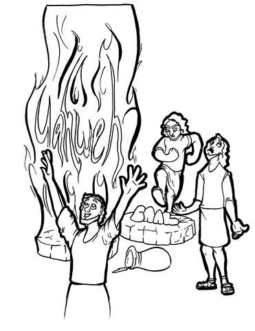Elijah and the prophets of baal coloring page elijah bible bible coloring bible coloring pages