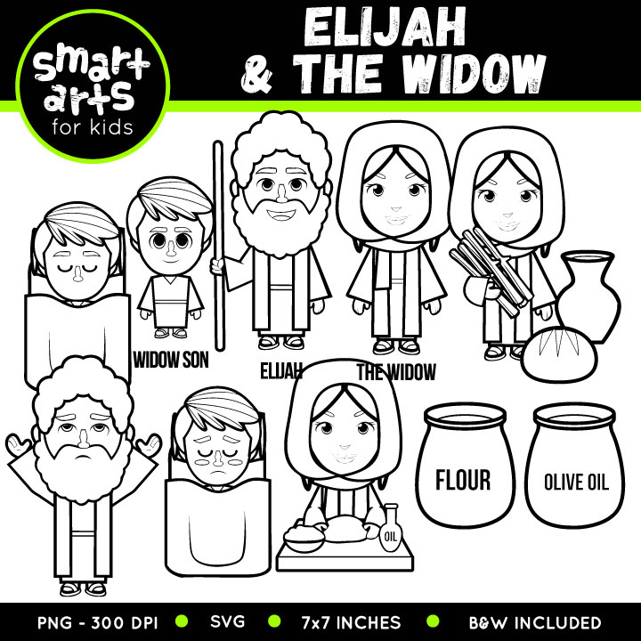 Elijah and the widow clip art