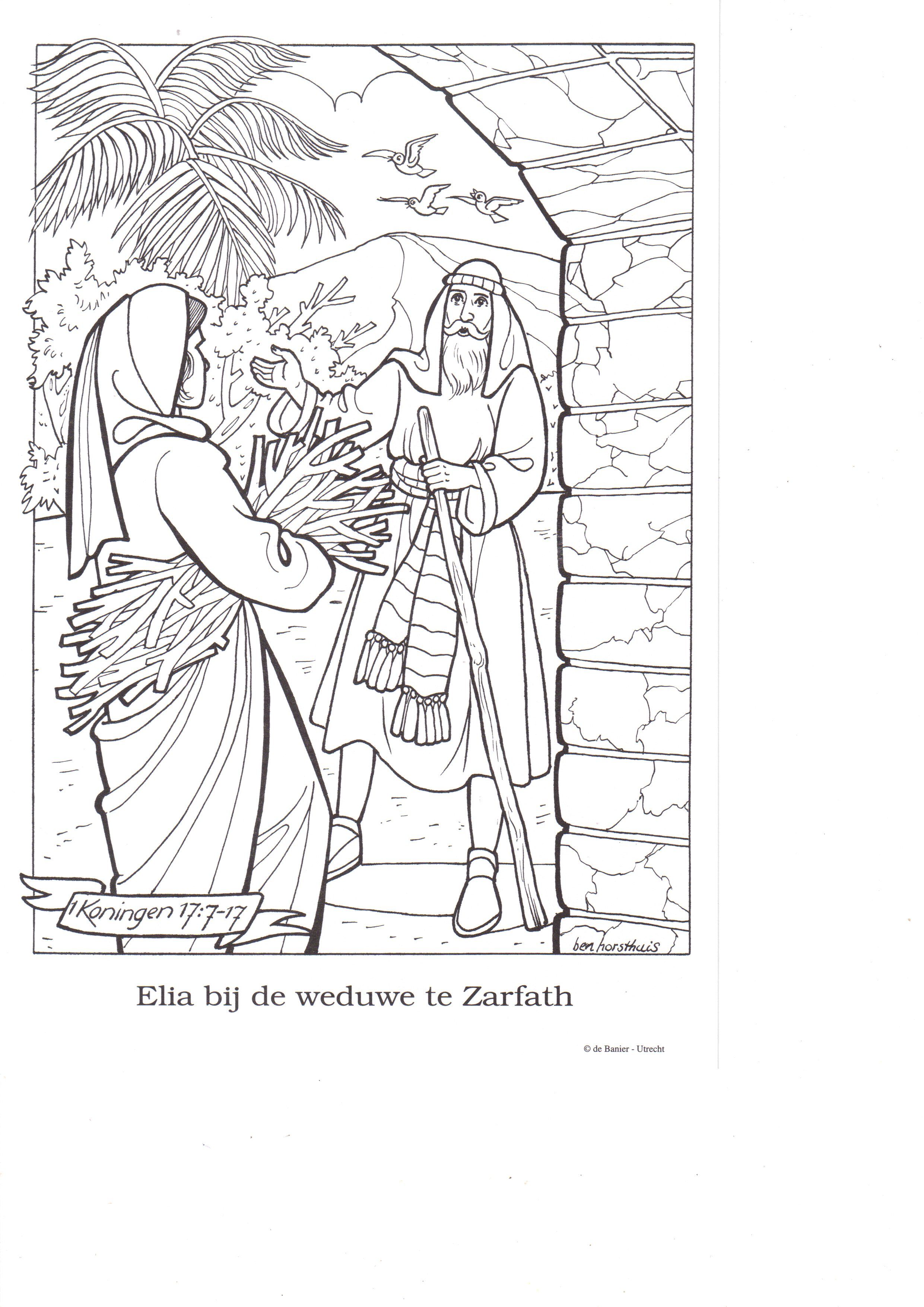 Elijah and the widow of zarapheth elijah and the widow bible coloring pages sunday school coloring pages