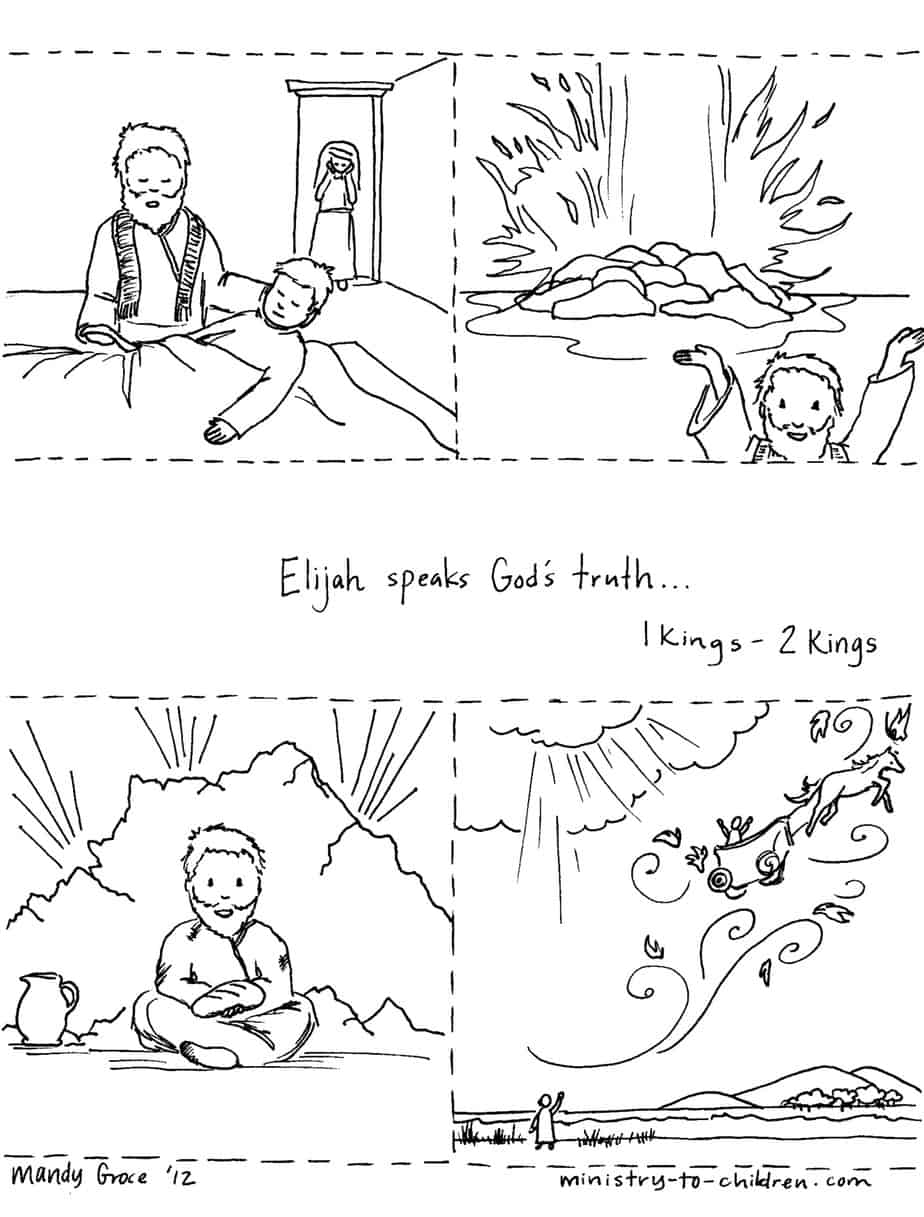 Story of elijah coloring page