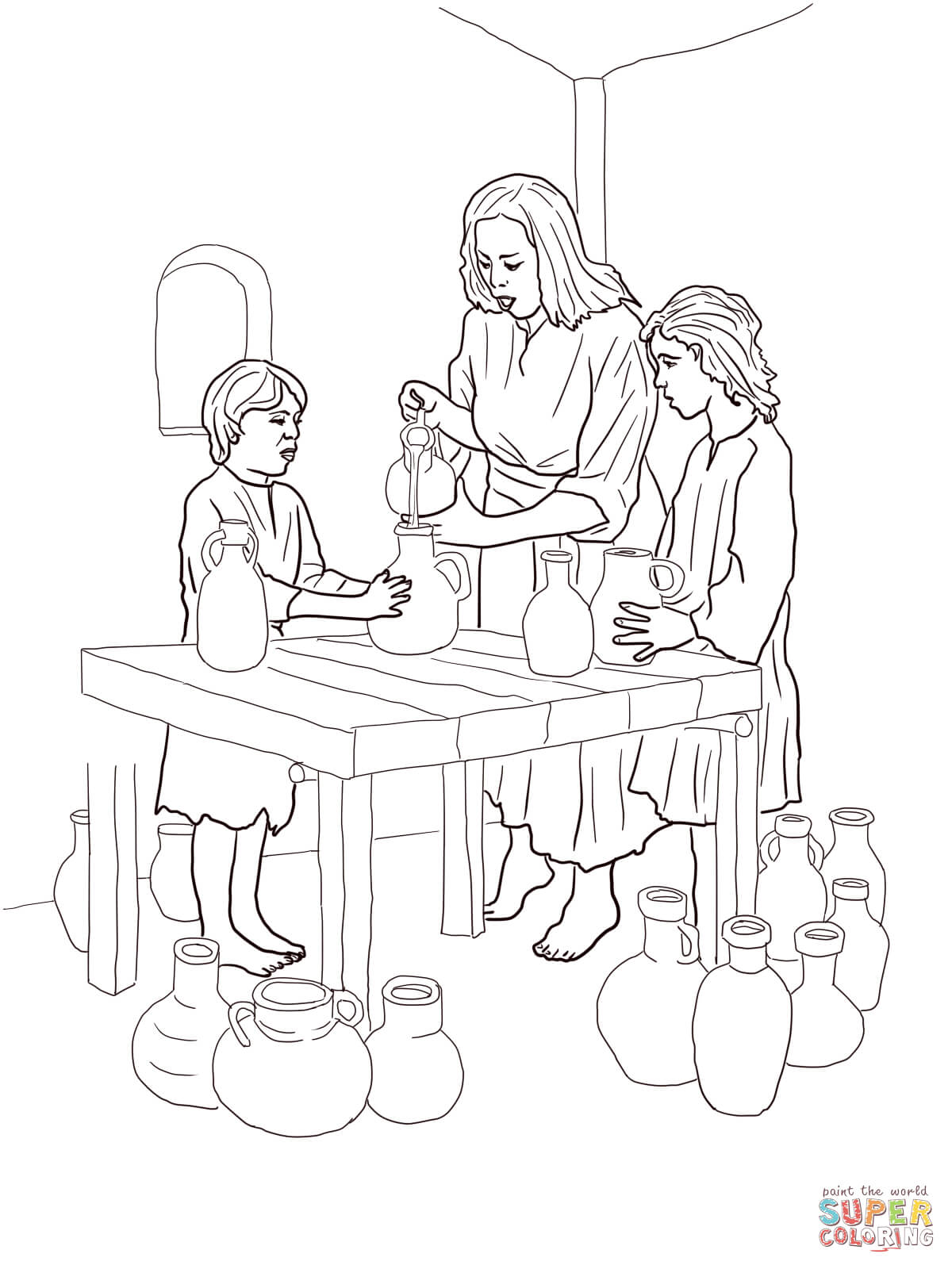 Elisha helps widow coloring page free printable coloring pages