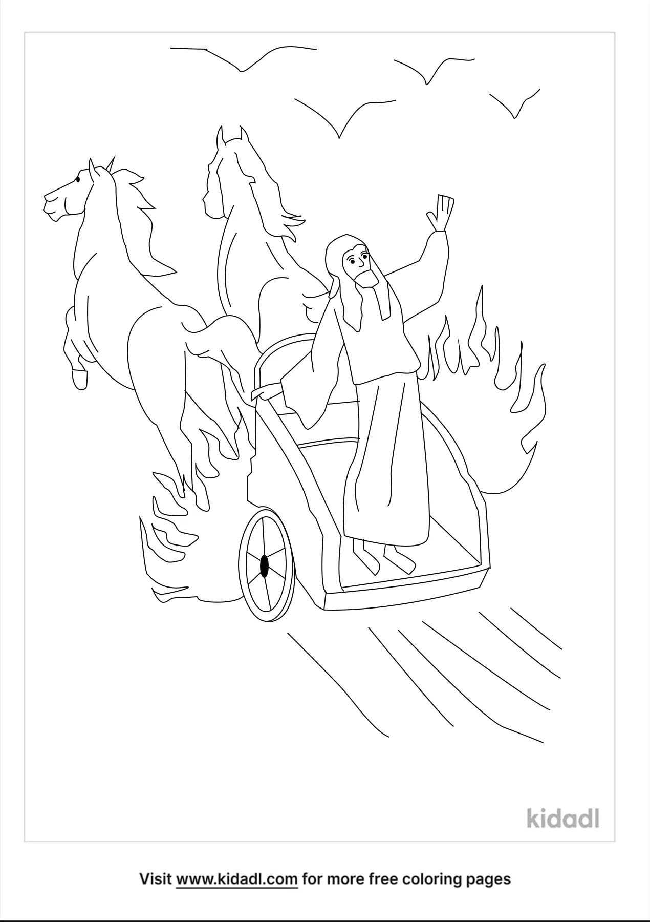 Free elijah chariot of fire coloring page coloring page printables