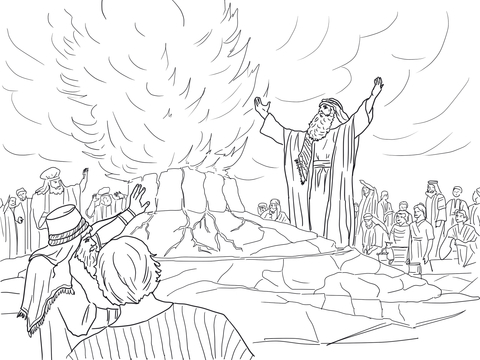 Elijah called down fire from heaven coloring page free printable coloring pages