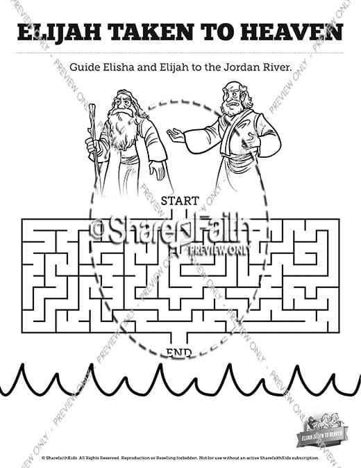 Kings elijah taken to heaven bible mazes â