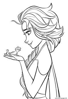 Elsa and lizard bruni frozen coloring page printable boyama sayfalarä yazdärälabilir renkli sayfalar boya