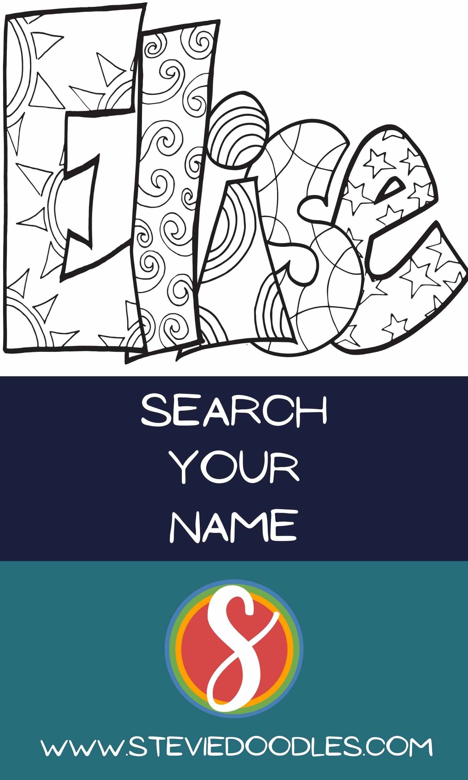 Free elise name coloring page â stevie doodles