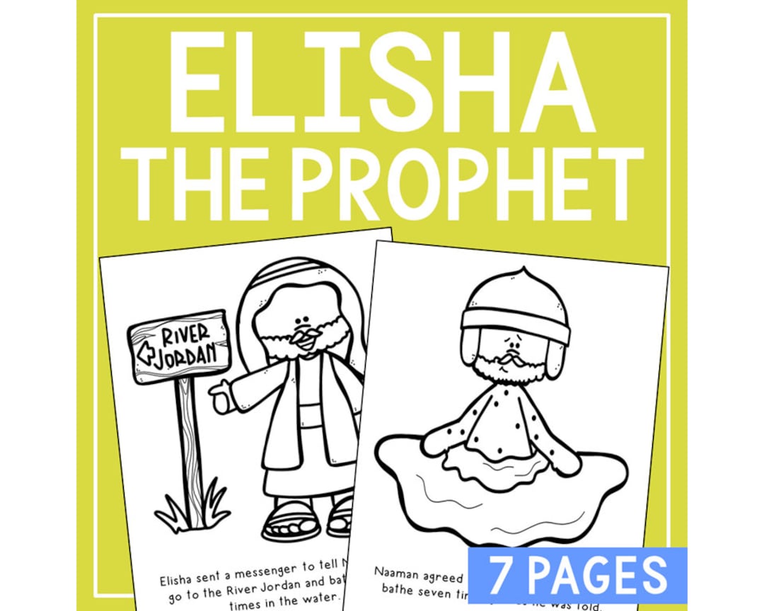 Elisha the prophet bible story activity posters homeschool printable bible study for kids sunday school church bulletin board