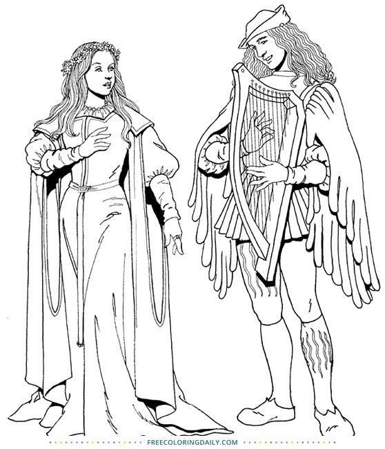 Free medieval coloring page free coloring daily