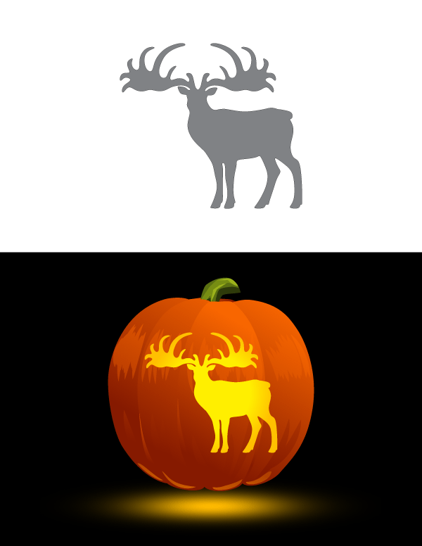 Printable elk pumpkin stencil