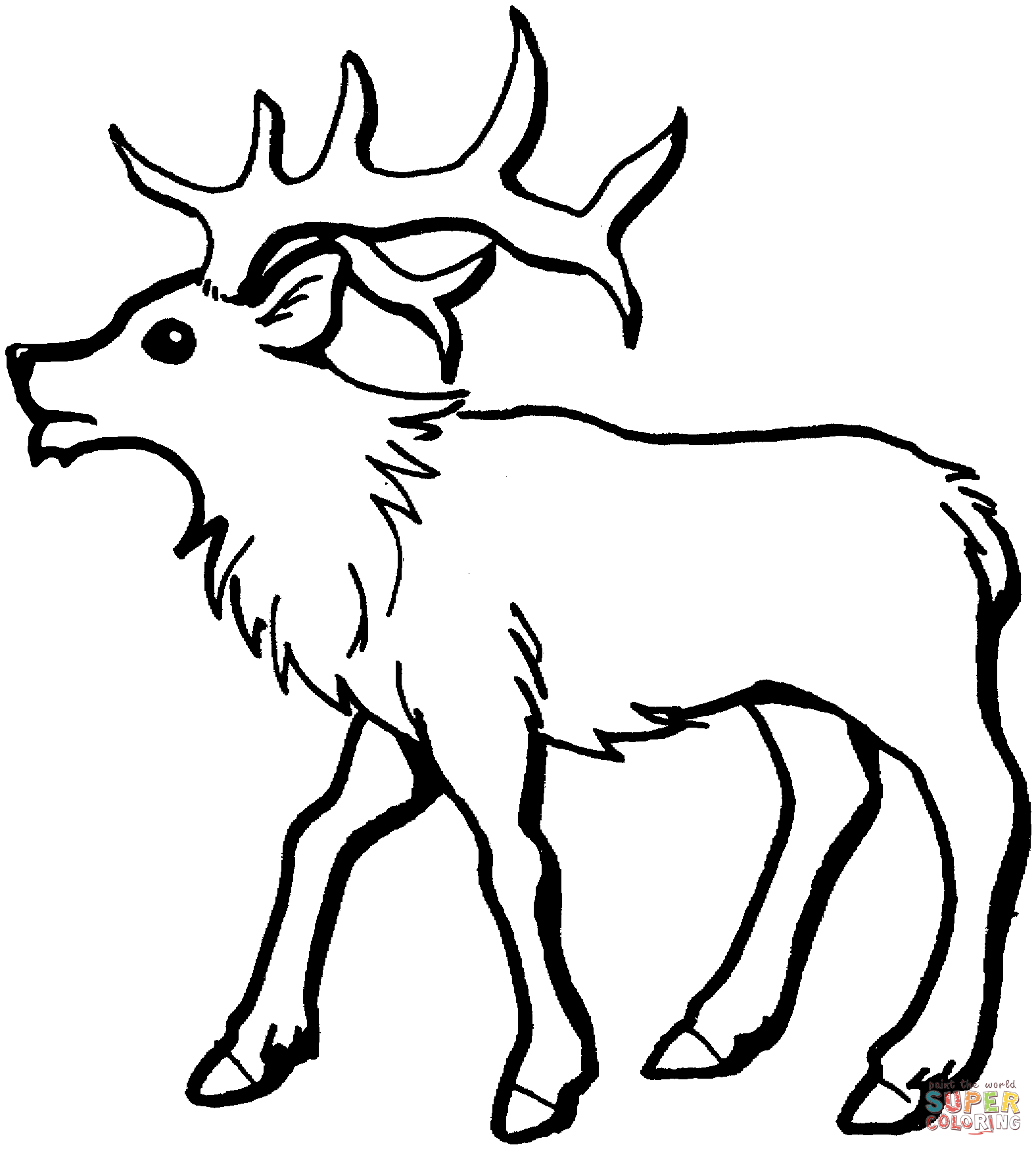 Young elk coloring page free printable coloring pages