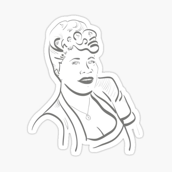 Ella fitzgerald line art sticker for sale by ellapraisner