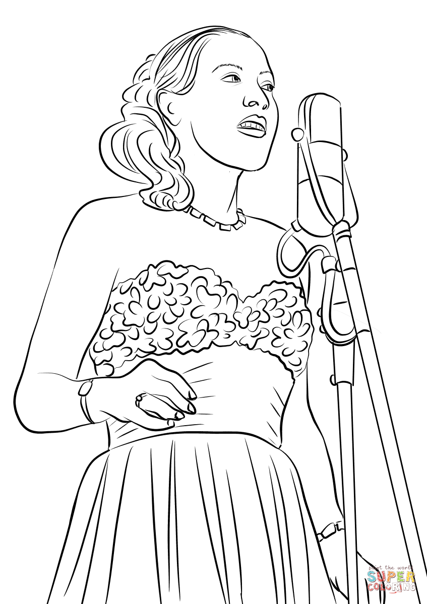 Billie holiday coloring page free printable coloring pages