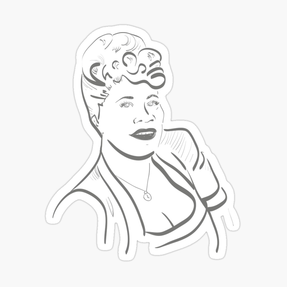 Ella fitzgerald line art sticker for sale by ellapraisner