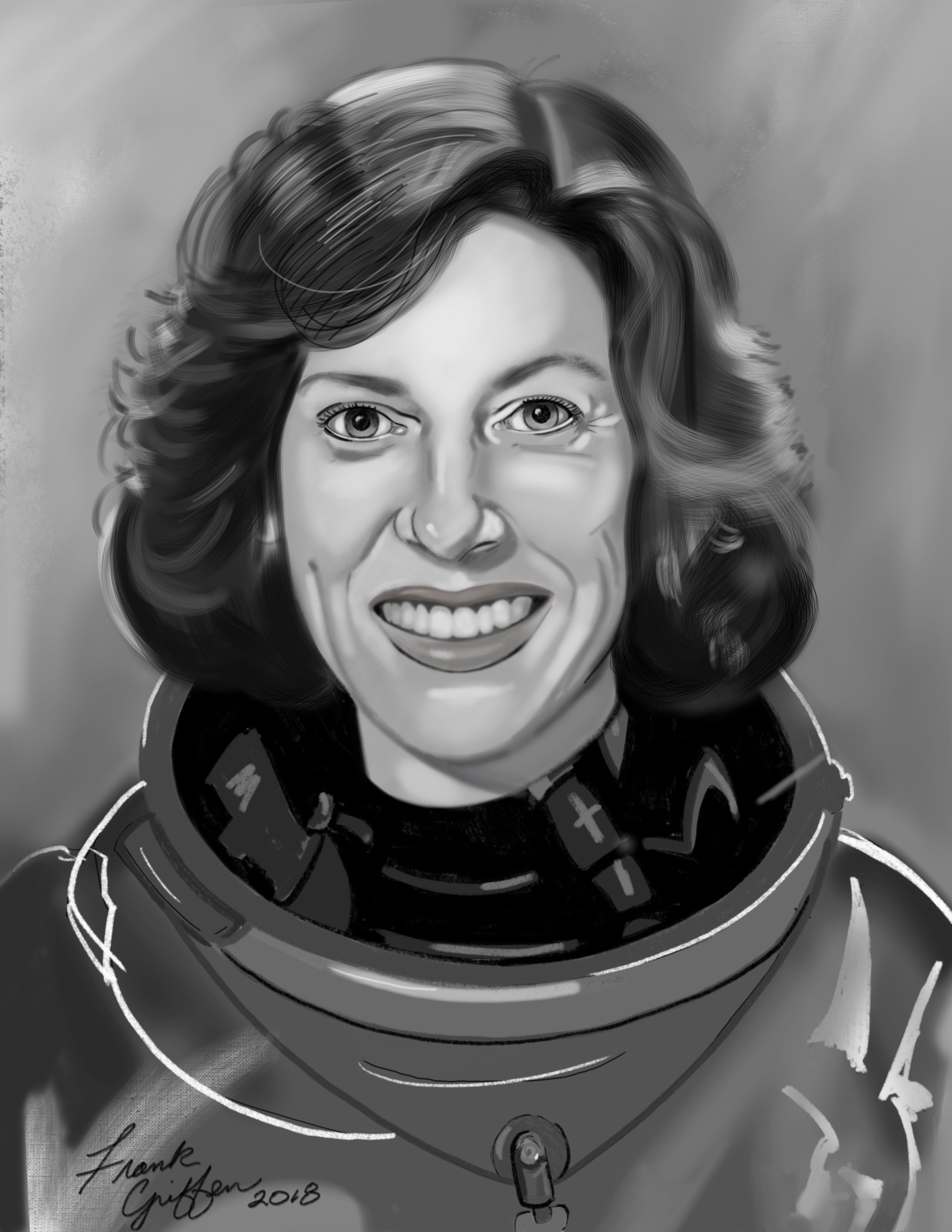 Ellen ochoa drawing to acpany the biography best portraits portrait conte crayon