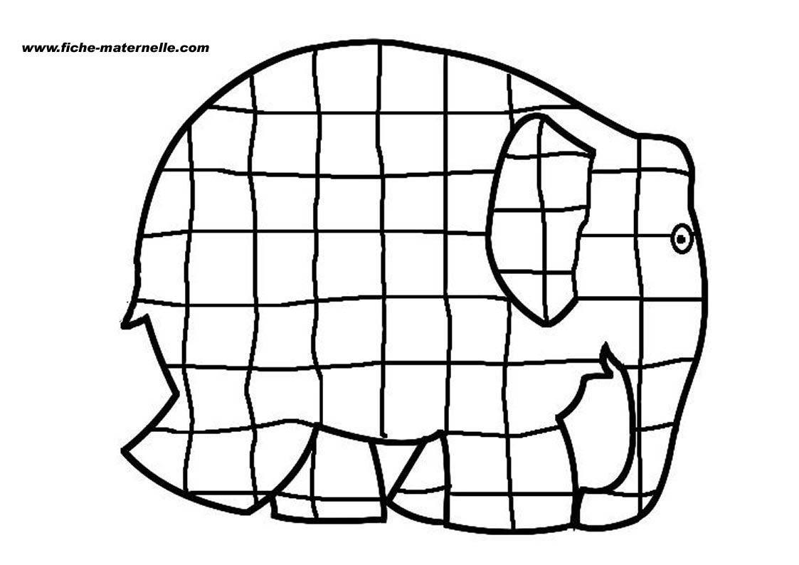 Printable elmer the elephant template