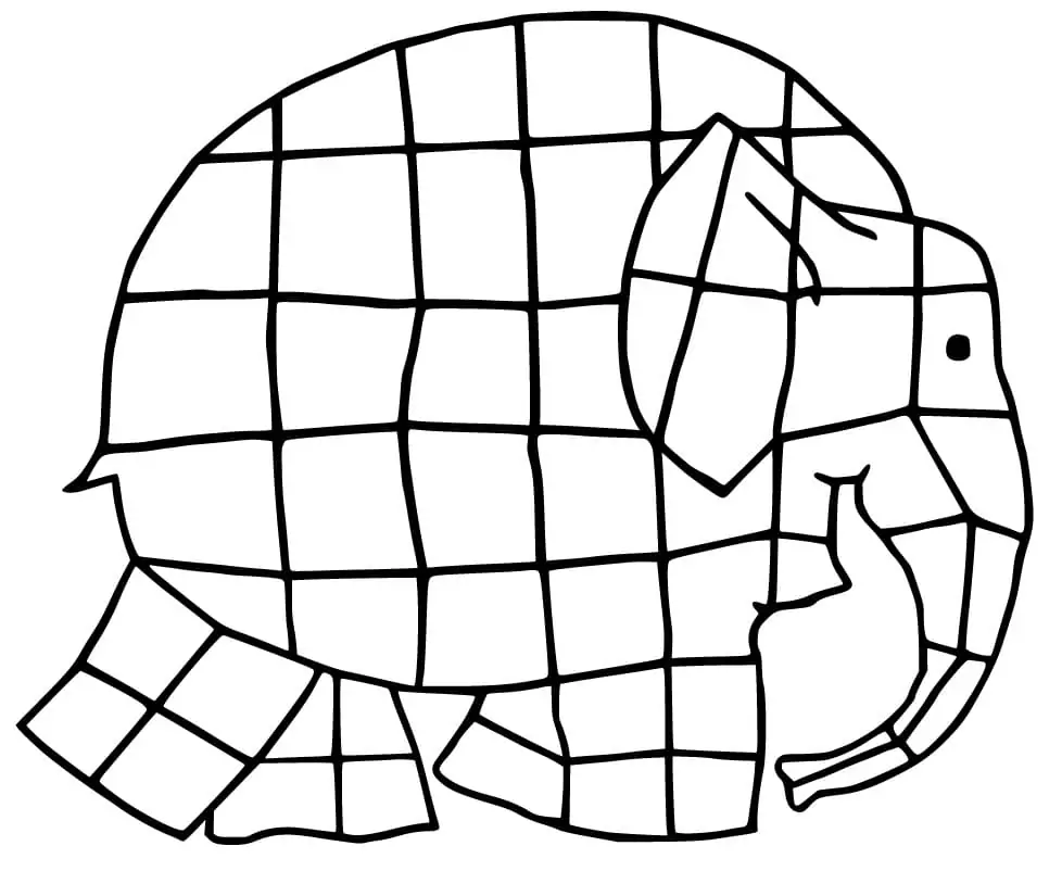 Elmer the elephant coloring page